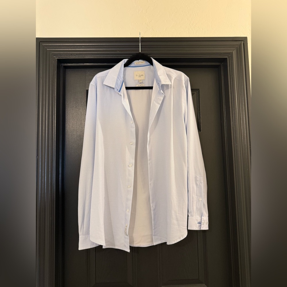 Light Blue Line Button-Up Shirt